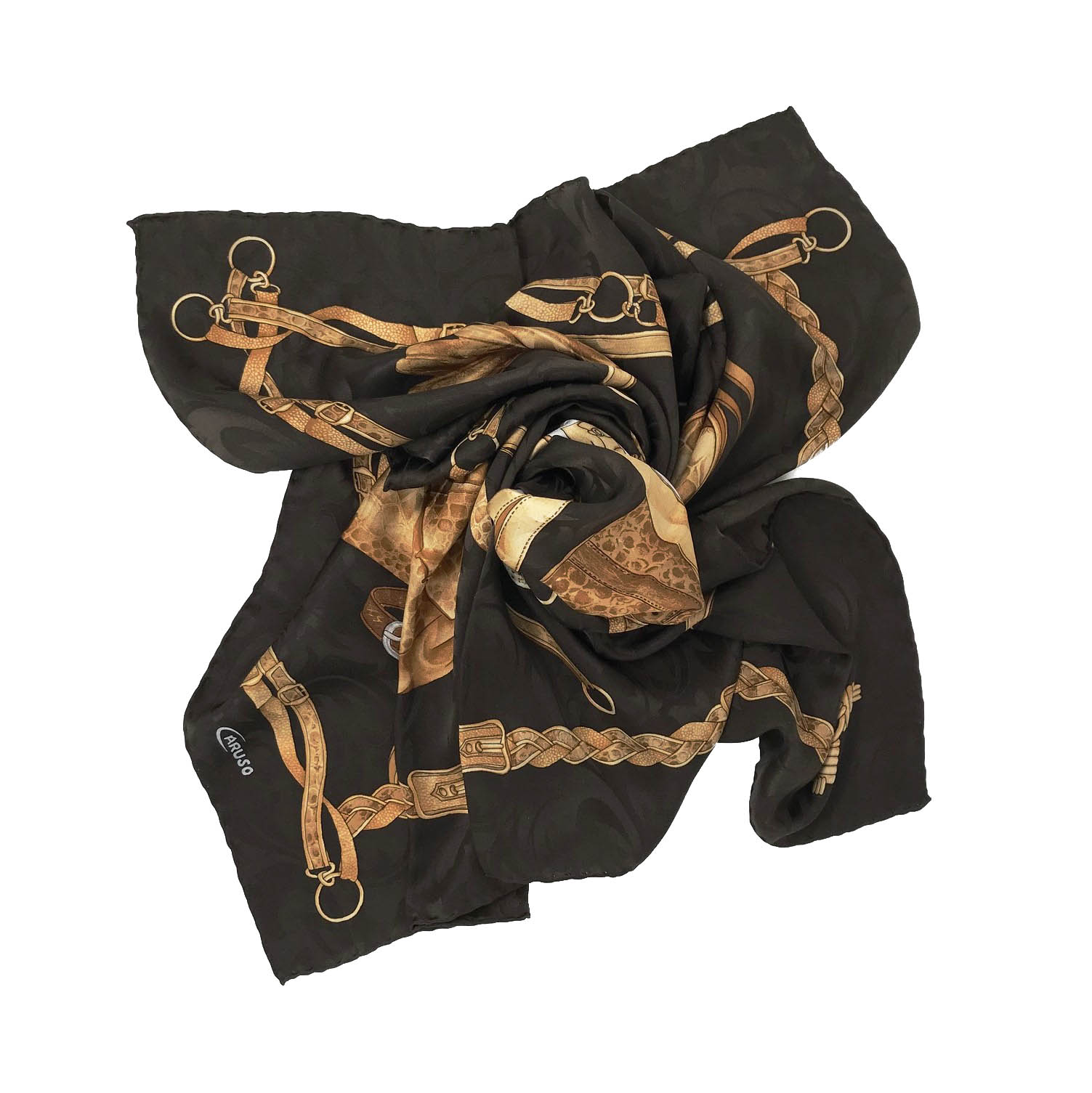 Foulard Caruso in seta marrone