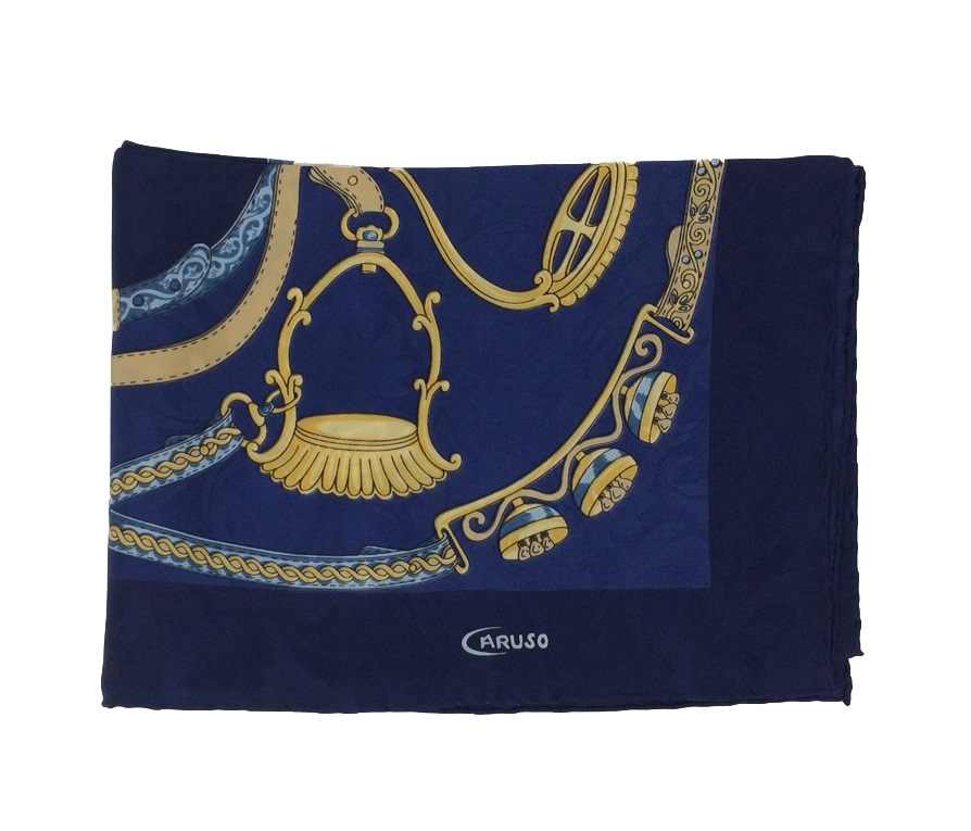 Foulard Caruso in seta blu