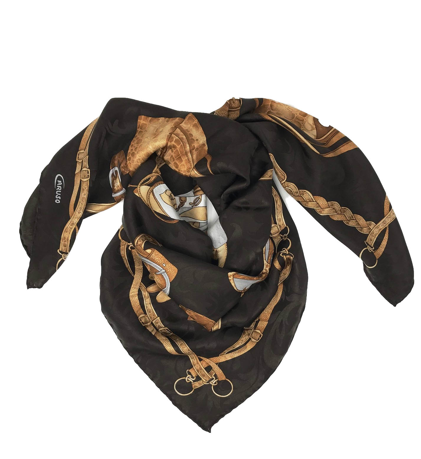 Foulard Caruso in seta marrone