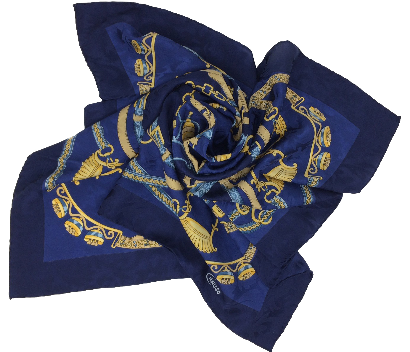 Foulard Caruso in seta blu