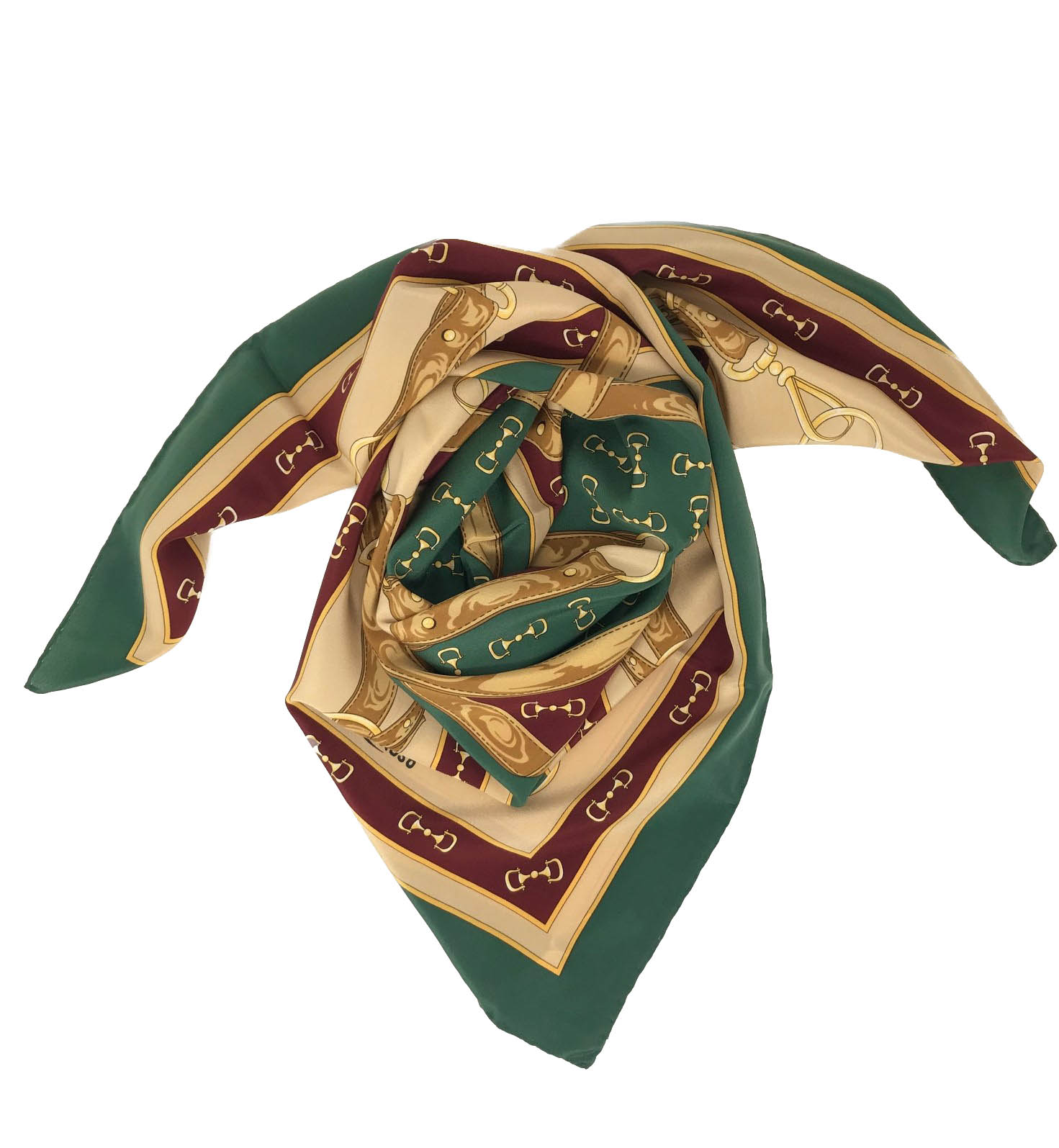 Foulard Caruso in seta bord verde